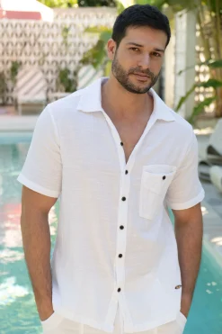 Blanco By Nature Lino Button Down Shirt> Shop Men